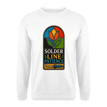 SOLDER LINE PATIENCE Geduld - Unisex Pullover - Weiß - Vorne - Alina (178cm) & Michal (187cm)