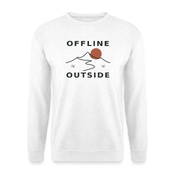 Offline Outside – Berge & Natur - Unisex Pullover - Weiß - Vorne - Alina (178cm) & Michal (187cm)