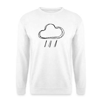 Regenwolke handgezeichnet - Unisex Pullover - Weiß - Vorne - Alina (178cm) & Michal (187cm)
