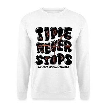 Vintage Uhr – Römische Zahlen Retro Design - Unisex Pullover - Weiß - Vorne - Alina (178cm) & Michal (187cm)