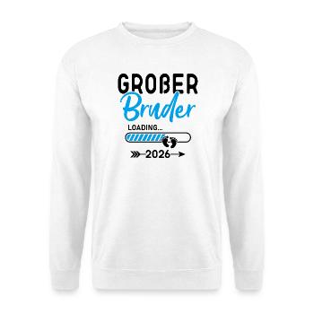 Großer Bruder Loading 2026 - Unisex Pullover - Weiß - Vorne - Alina (178cm) & Michal (187cm)
