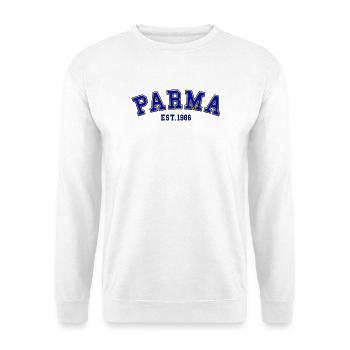 Parma gegründet 1986 – Geburtstag - Unisex Pullover - Weiß - Vorne - Alina (178cm) & Michal (187cm)