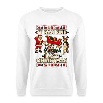 Weihnachten Mechaniker Schrauber - Unisex Pullover - Weiß - Vorne - Alina (178cm) & Michal (187cm)