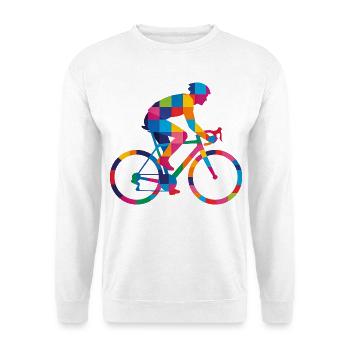 Lustiges Fahrrad Rennrad Gravel Radsport Geschenk - Unisex Pullover - Weiß - Vorne - Alina (178cm) & Michal (187cm)