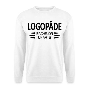 Logopädie Bachelor of Arts - Unisex Pullover - Weiß - Vorne - Alina (178cm) & Michal (187cm)