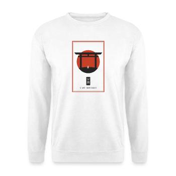 Torii Gate: Start deine Quest Pixel Hero - Unisex Pullover - Weiß - Vorne - Alina (178cm) & Michal (187cm)