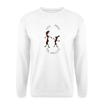 Tal Palo, tal Palillo – wie der Vater, so der Sohn - Unisex Pullover - Weiß - Vorne - Alina (178cm) & Michal (187cm)