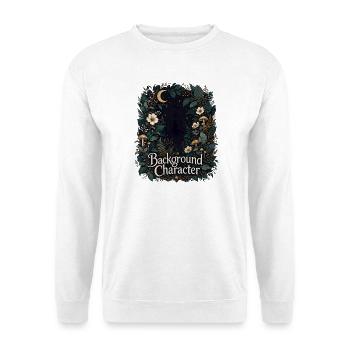 Mondnacht Waldsilhouette mit Flora - Unisex Pullover - Weiß - Vorne - Alina (178cm) & Michal (187cm)