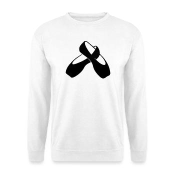 Ballettschuhe schwarz Ballett Tänzerin Geschenk  - Unisex Pullover - Weiß - Vorne - Alina (178cm) & Michal (187cm)