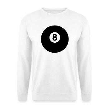 Billardkugel Billard Geschenk - Unisex Pullover - Weiß - Vorne - Alina (178cm) & Michal (187cm)