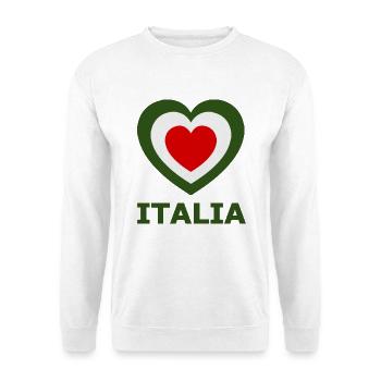 Italienisches Herz-Design Flagge - Unisex Pullover - Weiß - Vorne - Alina (178cm) & Michal (187cm)