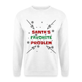 Santas Lieblingsproblem - Unisex Pullover - Weiß - Vorne - Alina (178cm) & Michal (187cm)