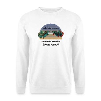 Können wir jetzt über Bettas reden?  - Unisex Pullover - Weiß - Vorne - Alina (178cm) & Michal (187cm)