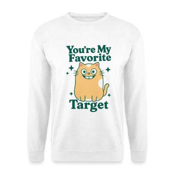 You're My Favorite Target - Unisex Pullover - Weiß - Vorne - Alina (178cm) & Michal (187cm)