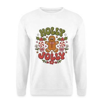 Holly Jolly - Unisex Pullover - Weiß - Vorne - Alina (178cm) & Michal (187cm)