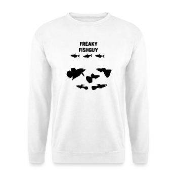freaky fish guy - Unisex Pullover - Weiß - Vorne - Alina (178cm) & Michal (187cm)