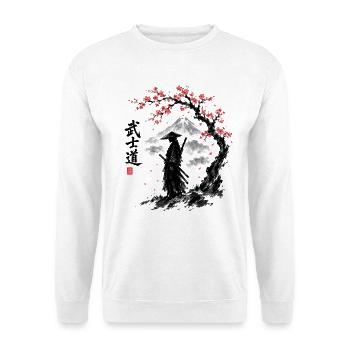Samurai Spirit  Japanische Kriegerkunst - Unisex Pullover - Weiß - Vorne - Alina (178cm) & Michal (187cm)