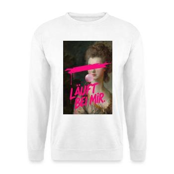 Läuft Bei Mir Neon Graffiti - Unisex Pullover - Weiß - Vorne - Alina (178cm) & Michal (187cm)