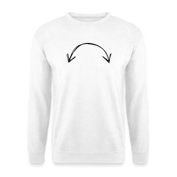 Doppelpfeil handgezeichnet - Unisex Pullover - Weiß - Vorne - Alina (178cm) & Michal (187cm)