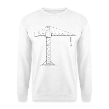 Moderner Baukran - Unisex Pullover - Weiß - Vorne - Alina (178cm) & Michal (187cm)