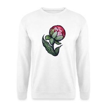 Petal Bloom Aquarell Pfingstrose - Unisex Pullover - Weiß - Vorne - Alina (178cm) & Michal (187cm)