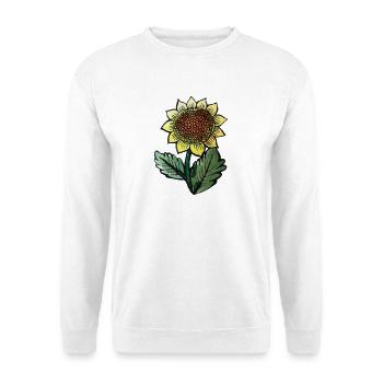 Sonnenblumen-Skizze-Botanischer Tee - Unisex Pullover - Weiß - Vorne - Alina (178cm) & Michal (187cm)