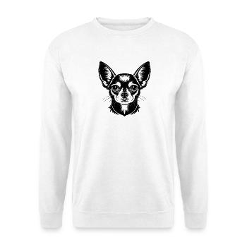 Chihuahua-Hundekopf - Unisex Pullover - Weiß - Vorne - Alina (178cm) & Michal (187cm)