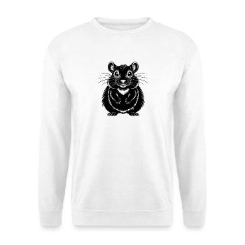 Hamster - Unisex Pullover - Weiß - Vorne - Alina (178cm) & Michal (187cm)