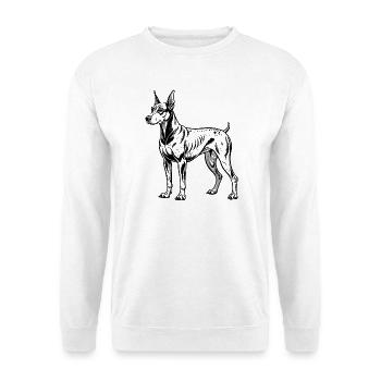 Dobermann - Unisex Pullover - Weiß - Vorne - Alina (178cm) & Michal (187cm)