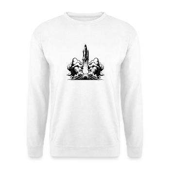Raketenstart - Unisex Pullover - Weiß - Vorne - Alina (178cm) & Michal (187cm)