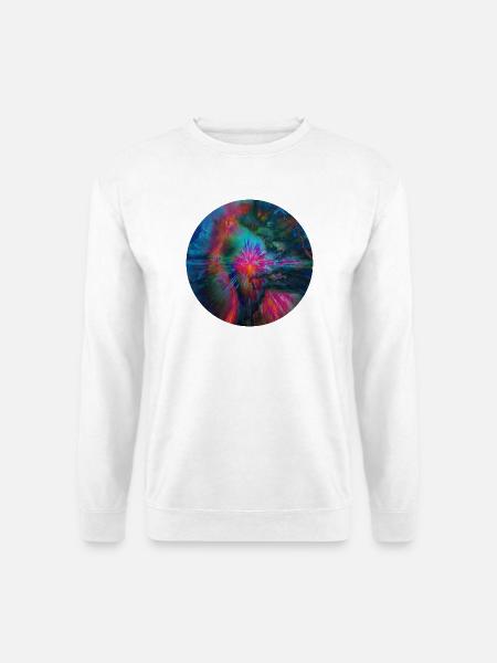 Radiale Farbexplosion - Unisex Pullover - Weiß