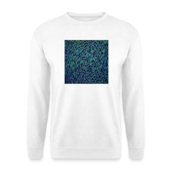 Kaleido Neon Muster - Unisex Pullover - Weiß - Vorne - Alina (178cm) & Michal (187cm)