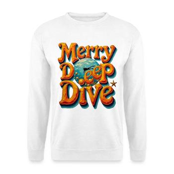 Merry Deep Dive Weihnachts-Tauch-Urlaub - Unisex Pullover - Weiß - Vorne - Alina (178cm) & Michal (187cm)