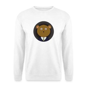 Müder Bär - Unisex Pullover - Weiß - Vorne - Alina (178cm) & Michal (187cm)
