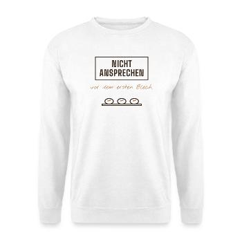 Nicht Ansprechen – Vor dem ersten Blech - Unisex Pullover - Weiß - Vorne - Alina (178cm) & Michal (187cm)