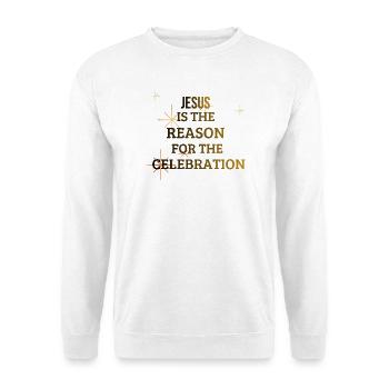 Jesusfeier - Unisex Pullover - Weiß - Vorne - Alina (178cm) & Michal (187cm)
