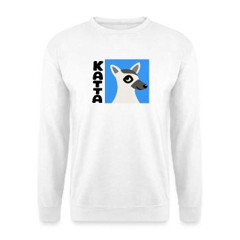 Katta Lemuren Design - Unisex Pullover - Weiß - Vorne - Alina (178cm) & Michal (187cm)