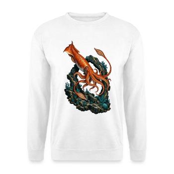 Riesenkalmar am versunkenen Basalttor - Unisex Pullover - Weiß - Vorne - Alina (178cm) & Michal (187cm)