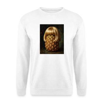 Ananas Perücke - Unisex Pullover - Weiß - Vorne - Alina (178cm) & Michal (187cm)