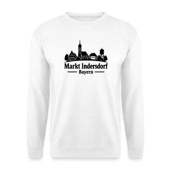 Markt Indersdorf Bayern Silhouette - Unisex Pullover - Weiß - Vorne - Alina (178cm) & Michal (187cm)