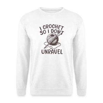 Häkele, damit ich mich nicht entwirre. - Unisex Pullover - Weiß - Vorne - Alina (178cm) & Michal (187cm)