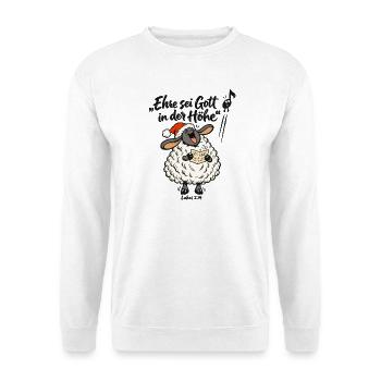 Chor Weihnachten Sopran Schaf Kirchenchor Geschenk - Unisex Pullover - Weiß - Vorne - Alina (178cm) & Michal (187cm)