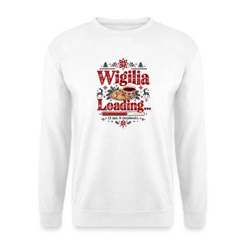 Wesolych Swiat Weihnachts-Elch-Lebkuchen-Design - Unisex Pullover - Weiß - Vorne - Alina (178cm) & Michal (187cm)