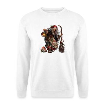 Weihnachts-Baba-Jaga-Slawisches Winterhexen-Design - Unisex Pullover - Weiß - Vorne - Alina (178cm) & Michal (187cm)