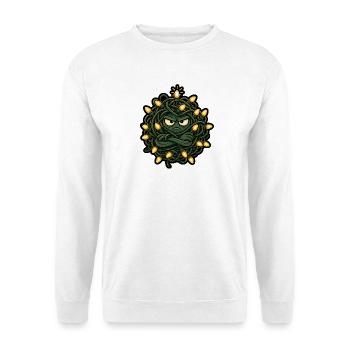 Mürrische Lichterkette Kabel Wirrwarr Comic Shirt - Unisex Pullover - Weiß - Vorne - Alina (178cm) & Michal (187cm)