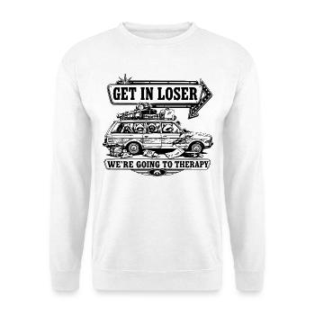 Get In Loser - Unisex Pullover - Weiß - Vorne - Alina (178cm) & Michal (187cm)