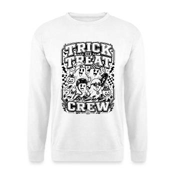 Trick or Treat Crew - Unisex Pullover - Weiß - Vorne - Alina (178cm) & Michal (187cm)