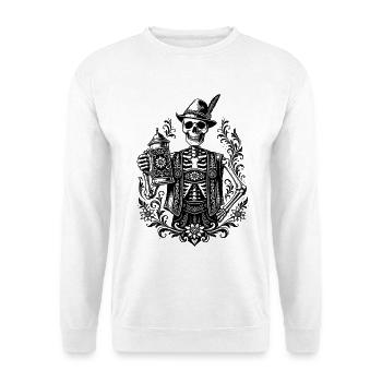 Bayerisches Skelett - Unisex Pullover - Weiß - Vorne - Alina (178cm) & Michal (187cm)