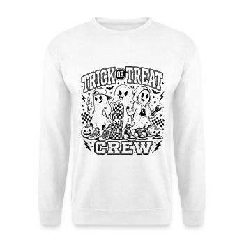 Trick or Treat Crew - Unisex Pullover - Weiß - Vorne - Alina (178cm) & Michal (187cm)