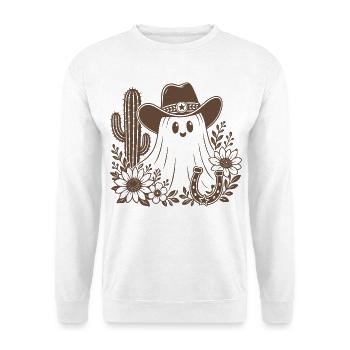 Cowboy Geist - Unisex Pullover - Weiß - Vorne - Alina (178cm) & Michal (187cm)